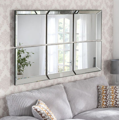 Set of 6 Panel Wall Mirrors