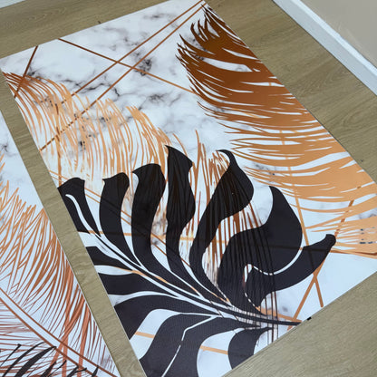'Gold & Black Jungle' Canvas Pair