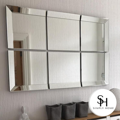 Set of 6 Panel Wall Mirrors
