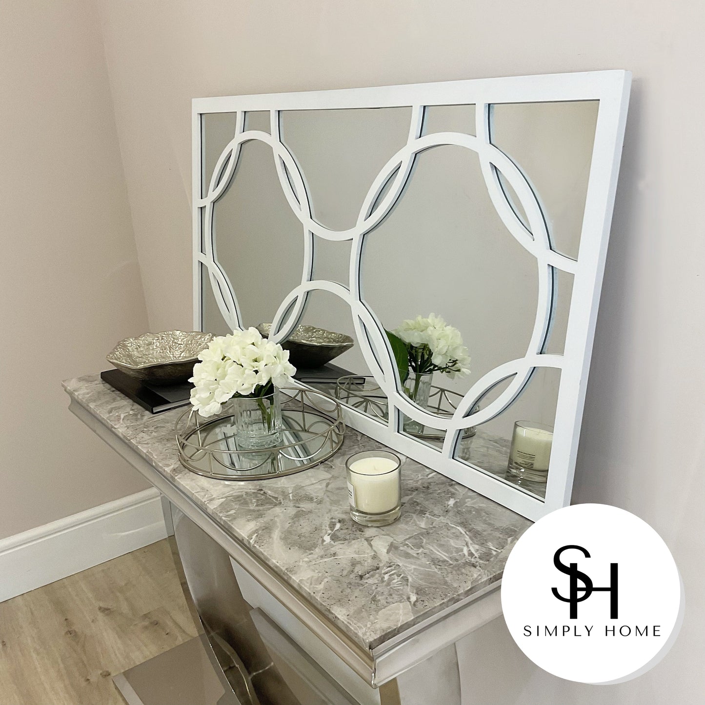 White Orion Rectangular Wall Mirror