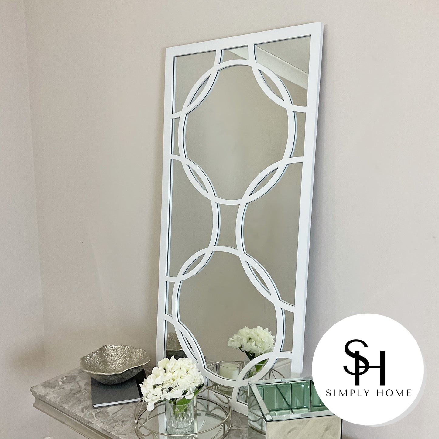 White Orion Rectangular Wall Mirror