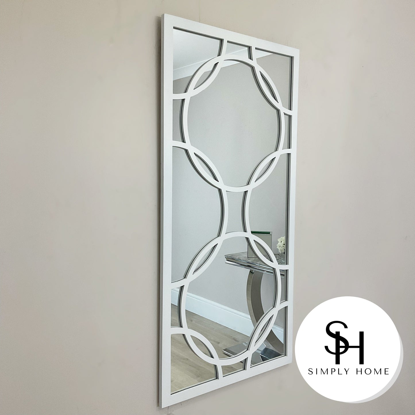 White Orion Rectangular Wall Mirror