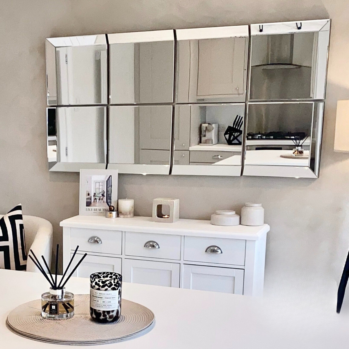 Set of 8 Panel Wall Mirrors
